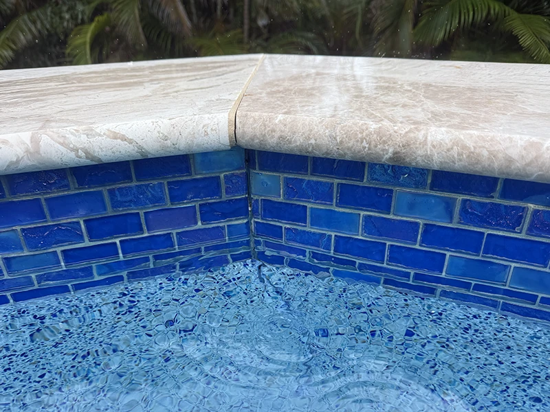 Leaking tile grout joint crack before Tile-Saver crack injection repair, Advanced Leak Detection Florida