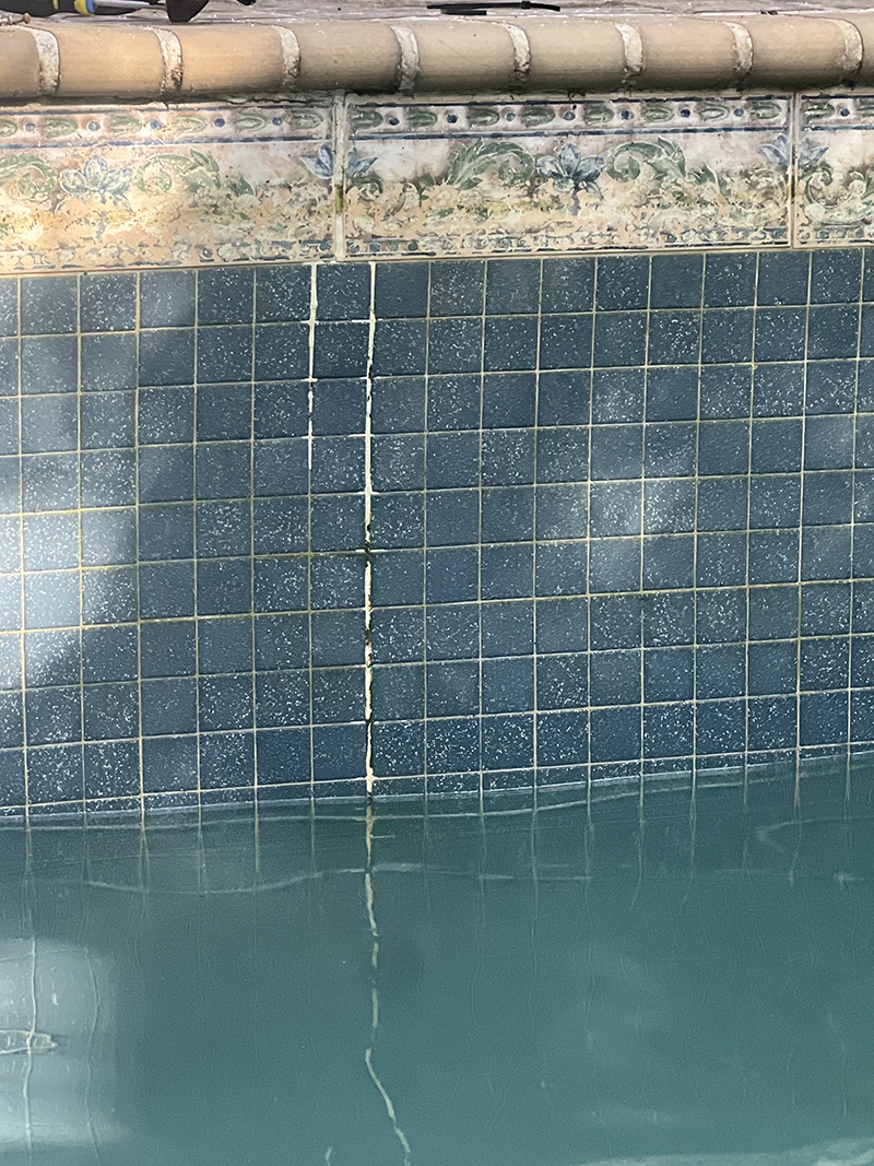 Keyed Gasket-Way flexible seal curing in pool shell — Advanced Leak Detection, Tampa Bay and Sarasota