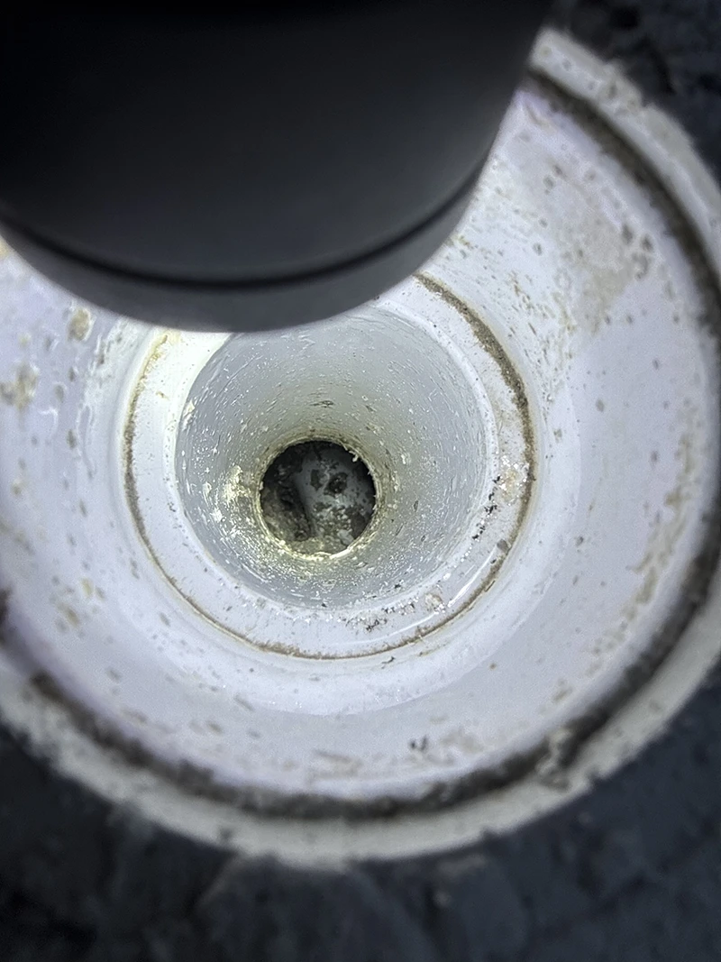 Close-up of a pool umbrella sleeve used for targeted access during an arthroscopic pipe repair.