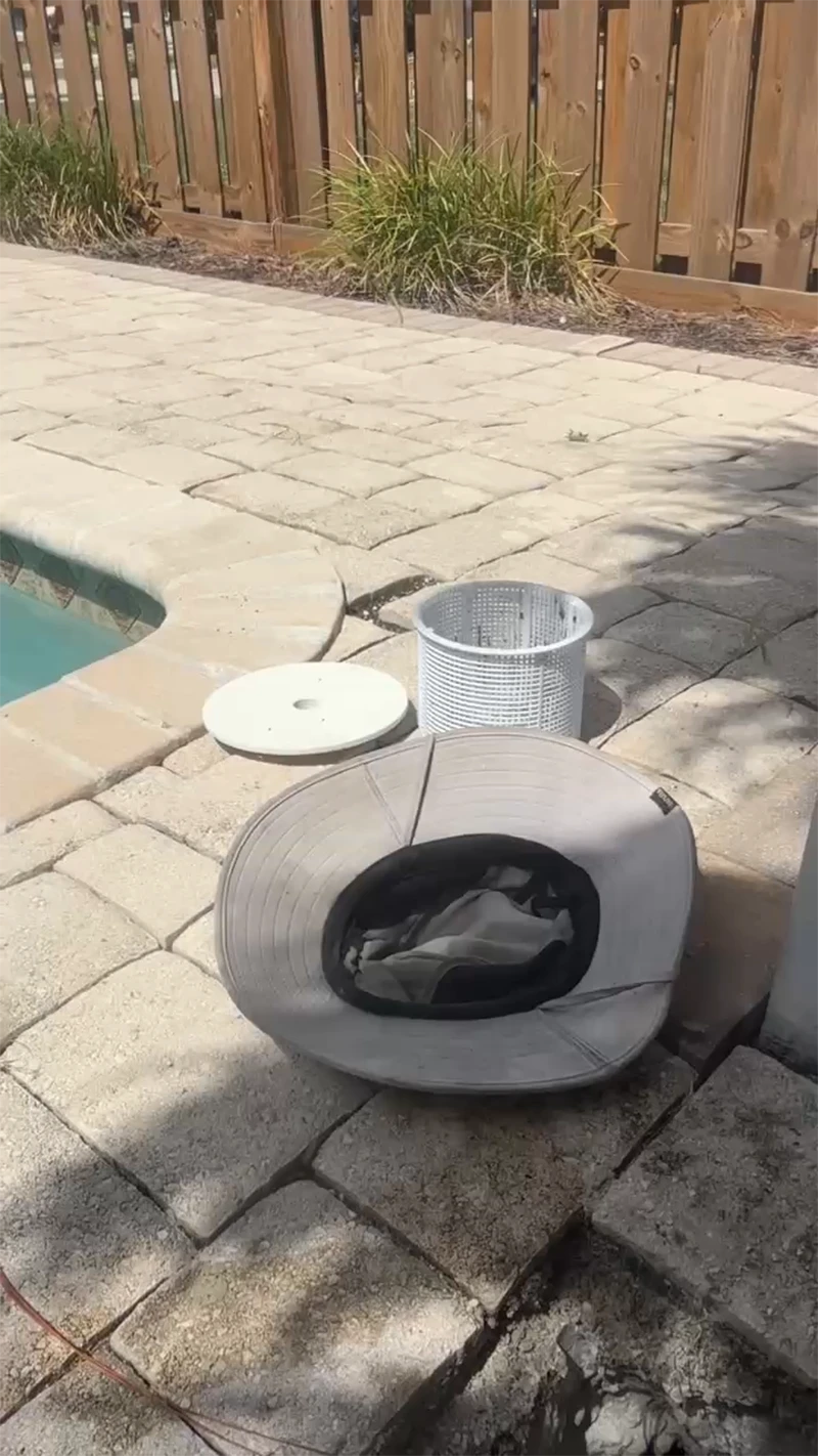 Pool showing visible leak damage and water loss before repair by Advanced Leak Detection, Tampa Bay Florida